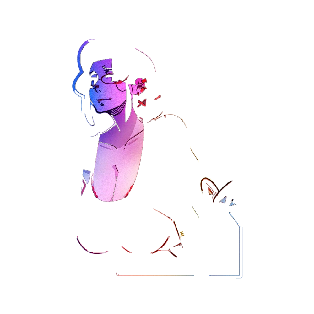 Woman Red Dress B&W Holographic Stickers